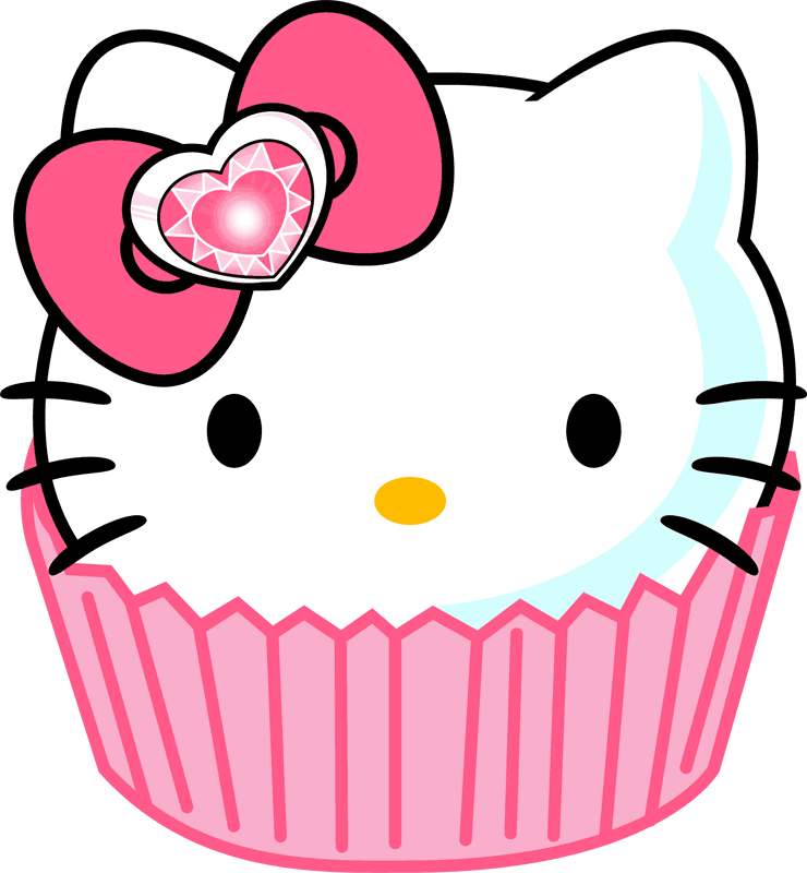 Hello Kitty Birthday Clip Art - Pink Hello Kitty Clipart (740x800), Png Download