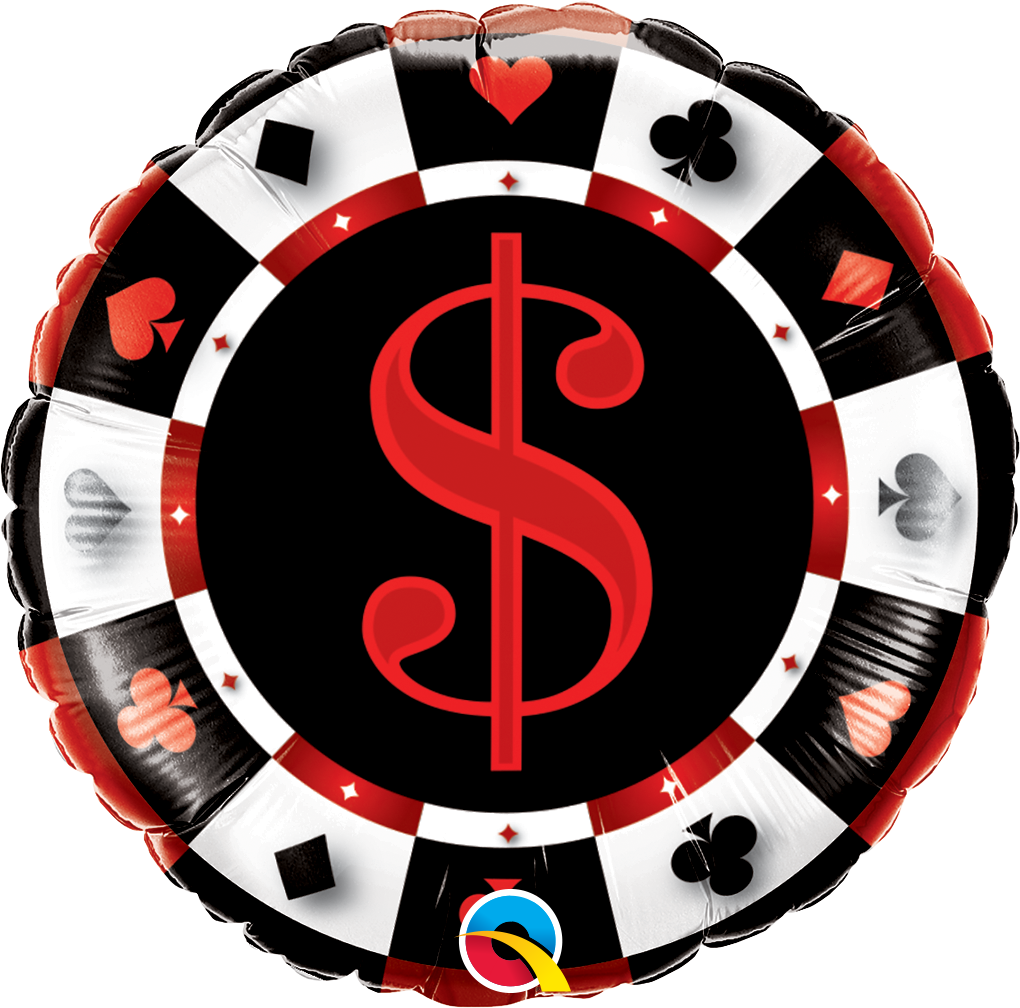 Qualatex 18 Inch Round Foil Balloon - Casino (1020x1008), Png Download