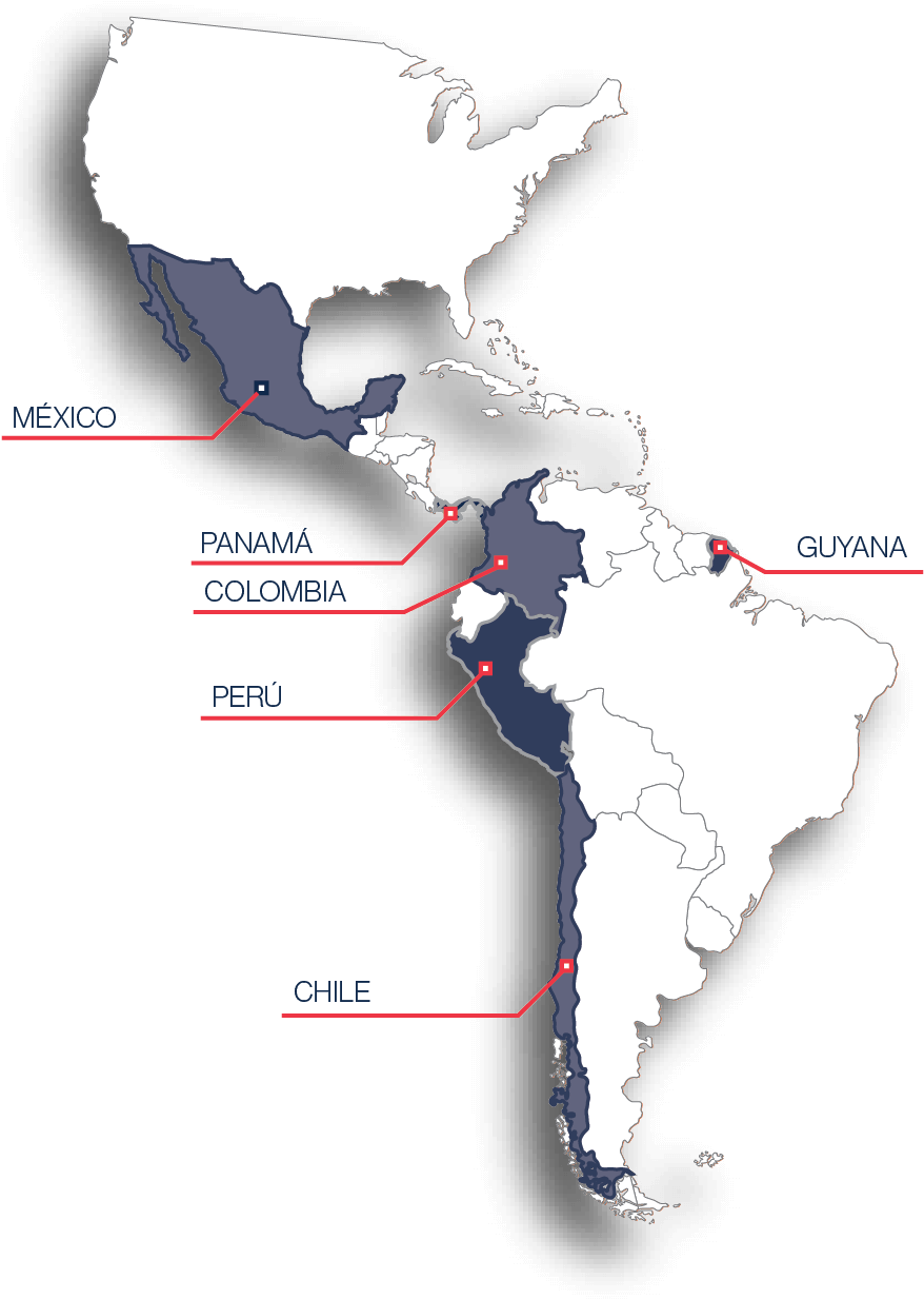Our Projects Are Located Throughout The Latin America - Map (956x1262), Png Download