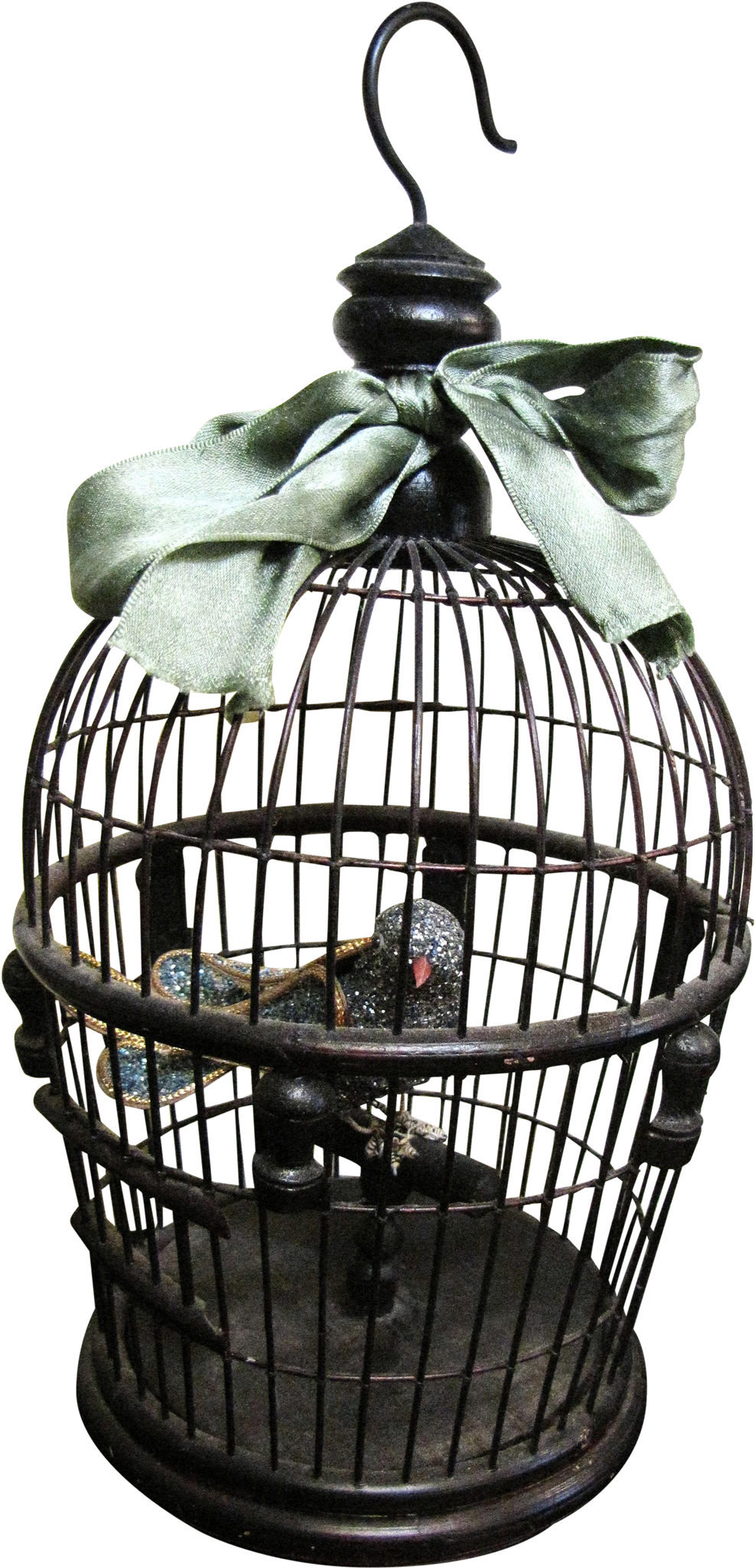 Adorable Victorian Style Bird Cage With Sequin Bird - 4k Resolution (2048x2048), Png Download