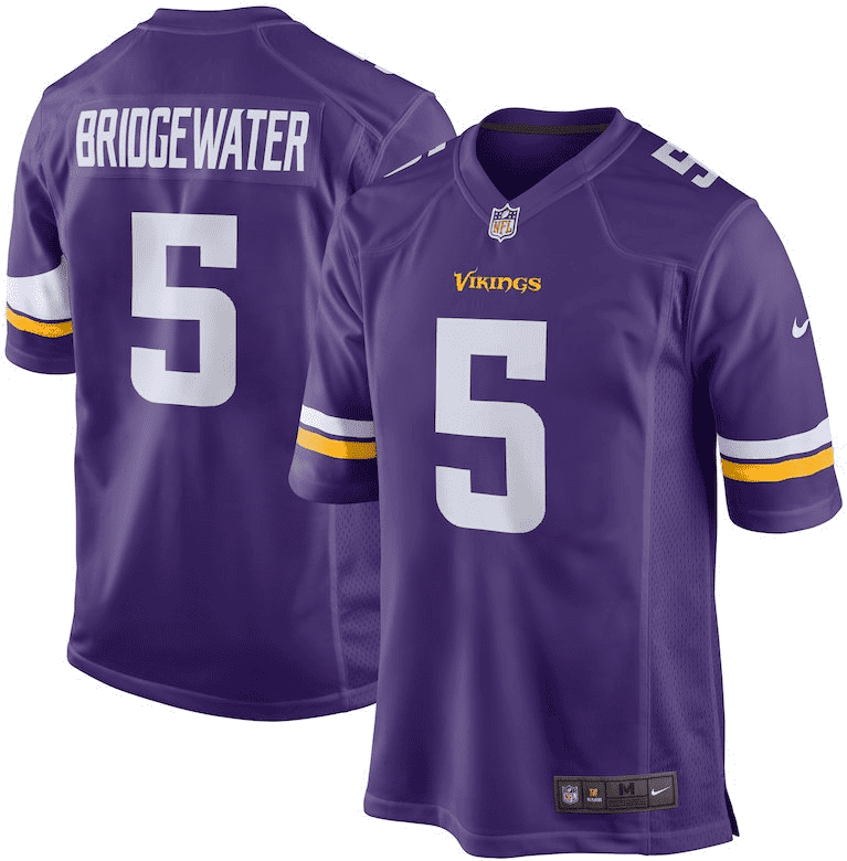 Men's Teddy Bridgewater Minnesota Vikings Game Jersey - Kirk Cousins Jersey (800x800), Png Download