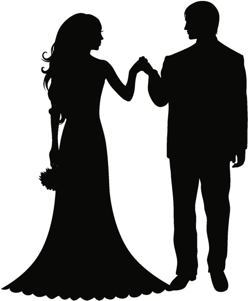 Craft - Wedding Cake Topper Silhouette Groom And Bride, Acrylic (600x800), Png Download