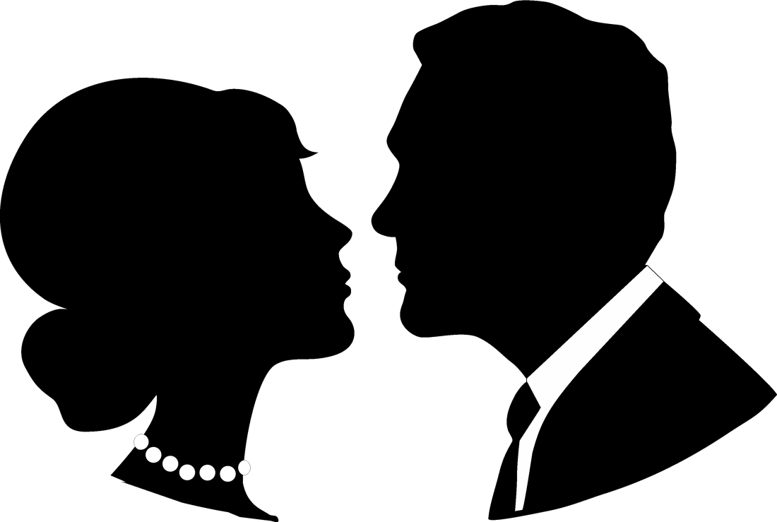 Bride And Groom Kissing Silhouette Clip Art (1100x739), Png Download