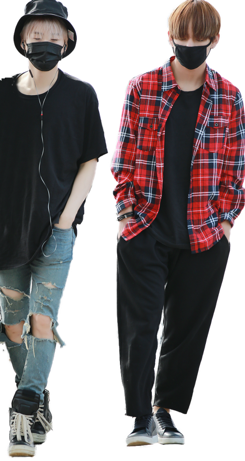 Bts, Taehyung, And Suga Image - Checkered Polo Long Sleeve (500x941), Png Download