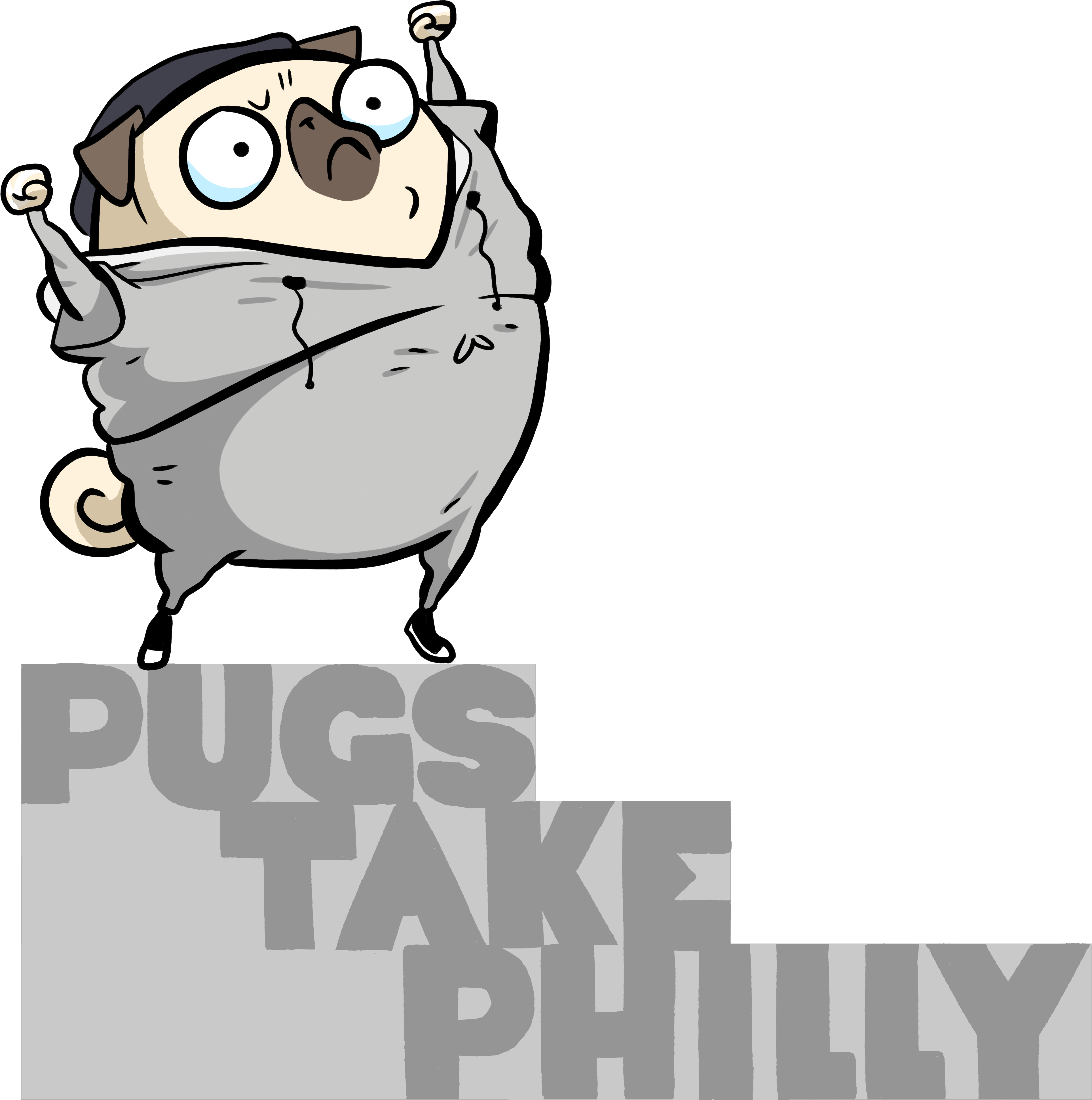 Teespring - Pug (4625x4505), Png Download