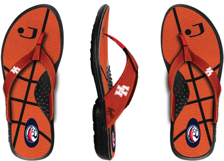 Houston Cougars Basketball Flip Flops - Jukz Sports Tcu-bk02-m Tcu Hor (1024x795), Png Download