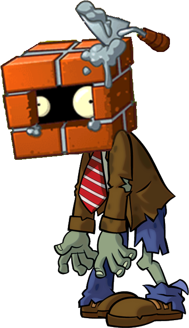 Brickhead Zombie - Plants Vs Zombies 2 Zombie (500x800), Png Download