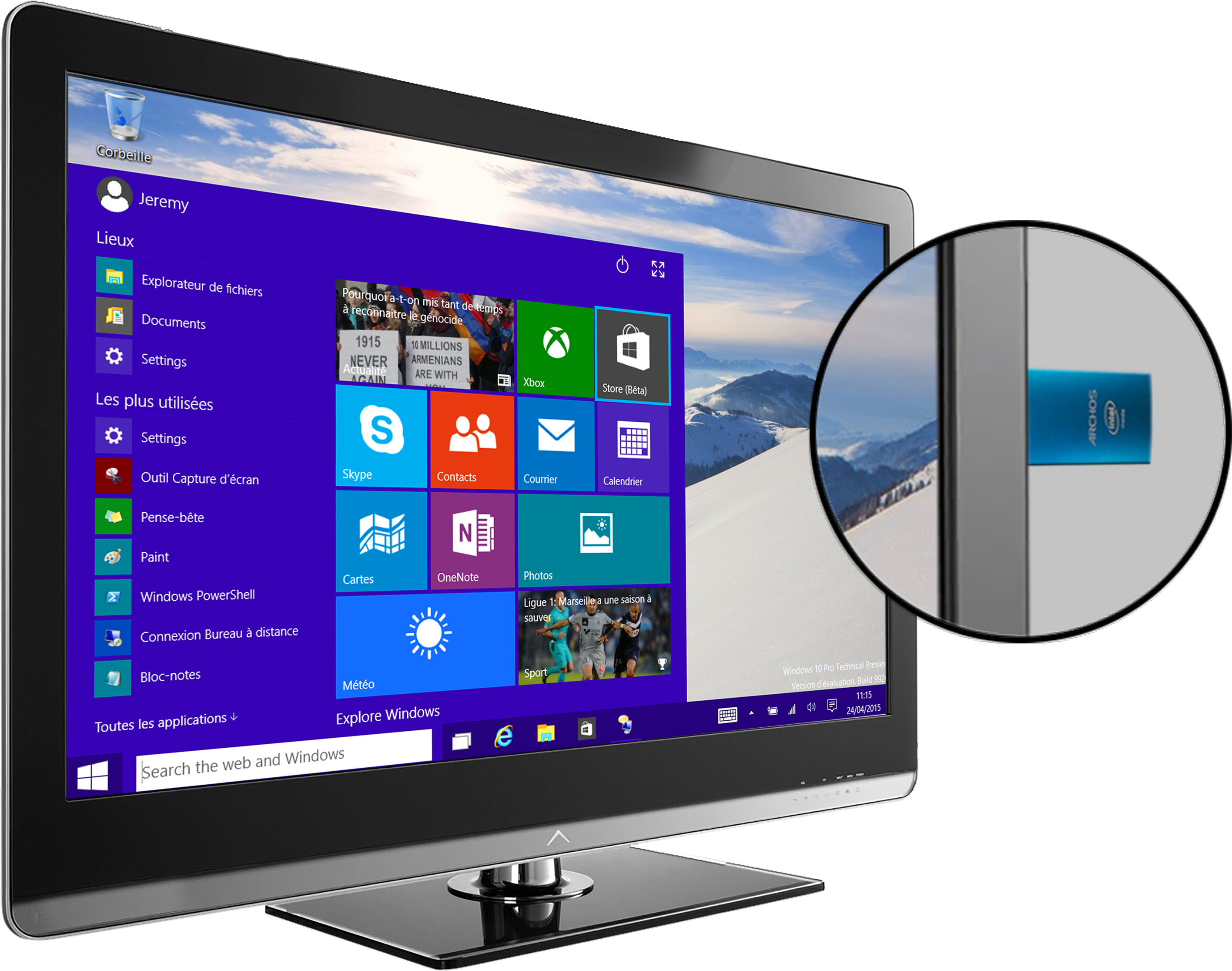 Archosstickmonitor - Archos Pc Stick (3543x2367), Png Download