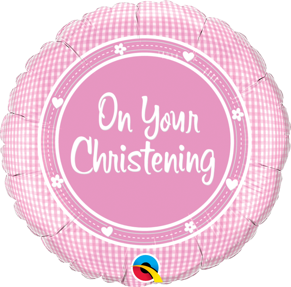 On Your Christening Pink Foil Balloon - Your Christening Girl Foil Balloon (1020x1008), Png Download