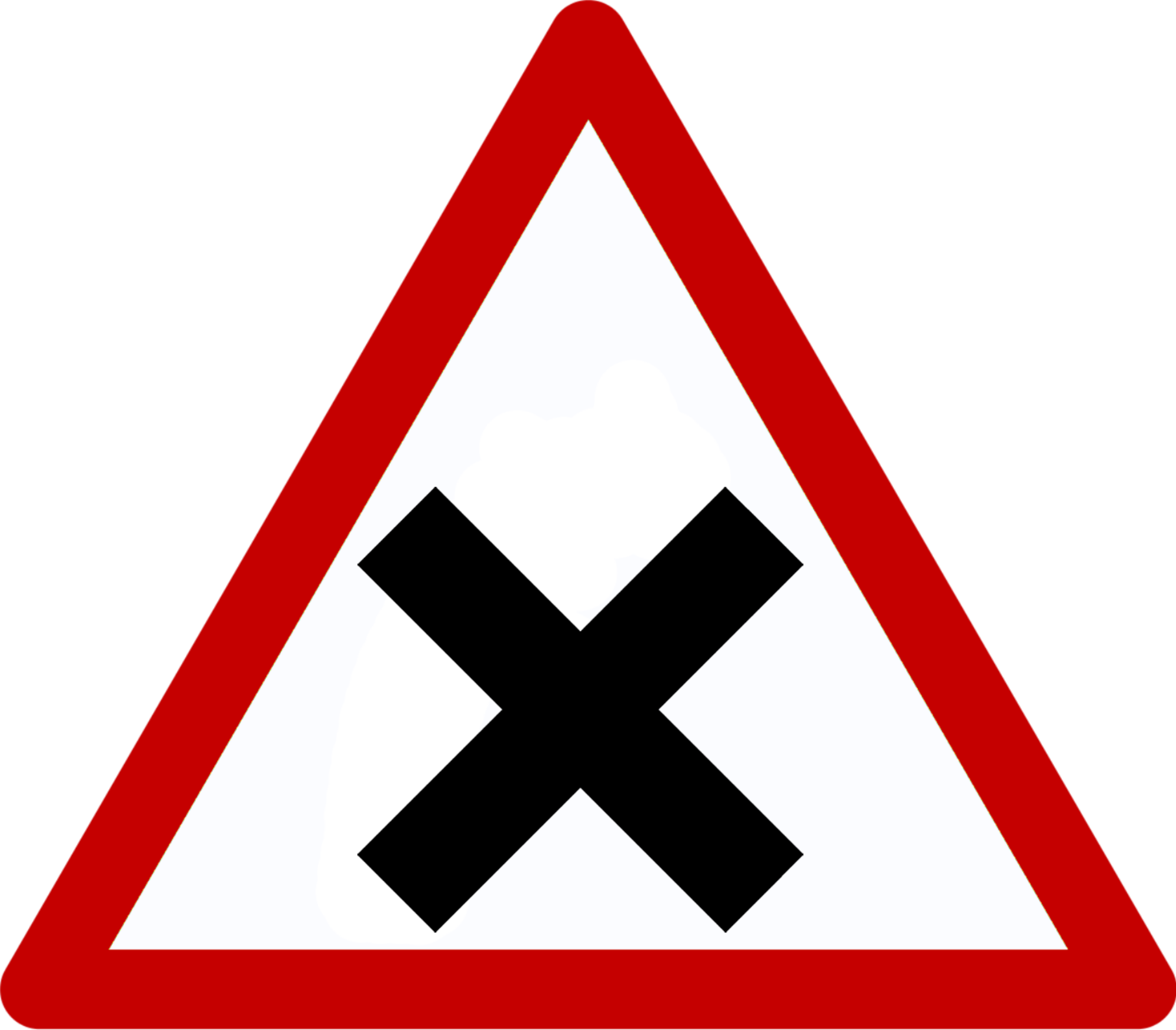 Open - Dangerous Junction Ahead Sign (2000x1752), Png Download