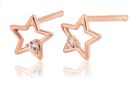 Lucinda King Faith Rose Star Stud Earrings (585x585), Png Download