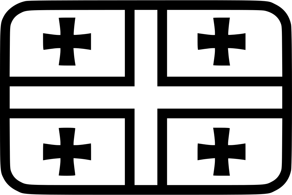 Georgia Flag - - Georgia Flag Black And White Png (980x654), Png Download