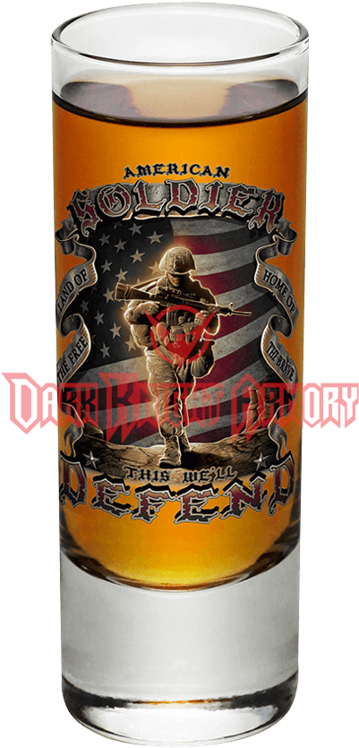 American Soldier Defend Shooter Glass - American Soldier Defend Shot Glass (850x850), Png Download