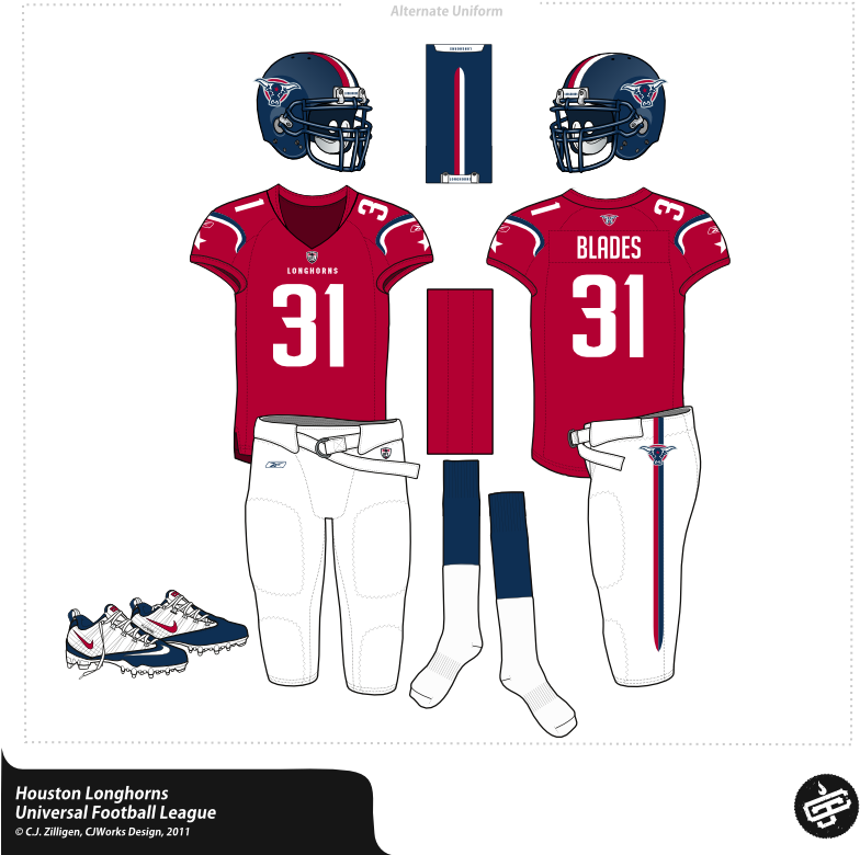 Longhorns Alternate2 - Kick American Football (800x800), Png Download