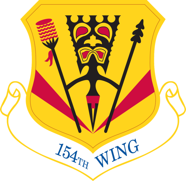 154th Wing, Hickam Afb, Hi Wings Png, The Wings, National - Hawaii Air National Guard Logo (618x600), Png Download