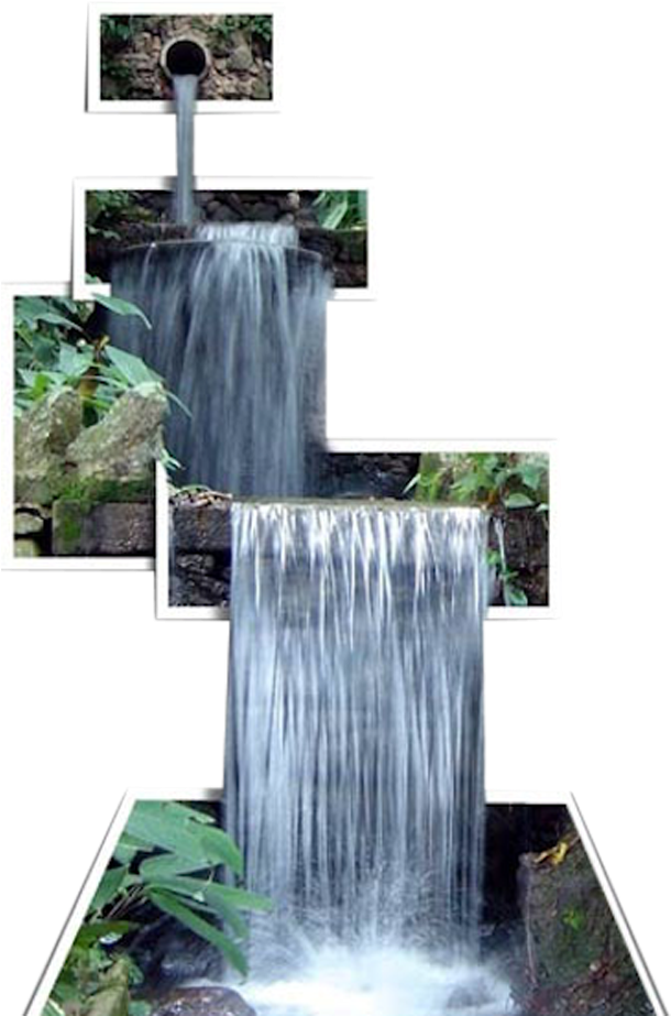 Instagram - Waterfall Psd (1123x922), Png Download