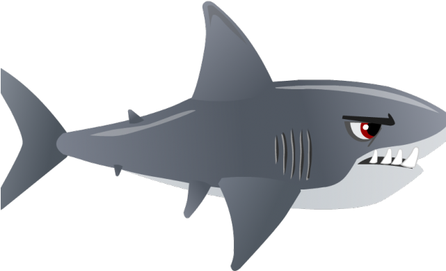 Mermaid Tail Clipart Shark - Cartoon Shark Transparent Background (640x480), Png Download