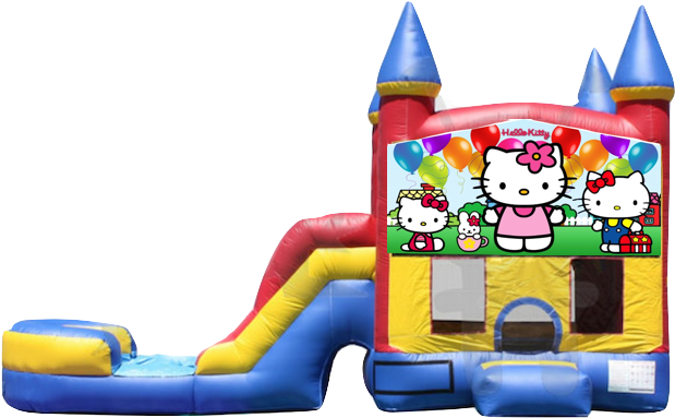 Combo Castle Slide Hello Kitty $130 - Hello Kitty (800x450), Png Download