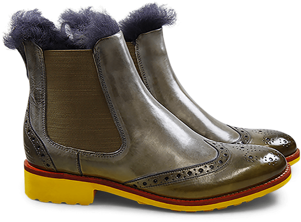 Amelie 5 Crust Morning Grey Shade Sun Fur Lining Blue - Work Boots (1024x1024), Png Download
