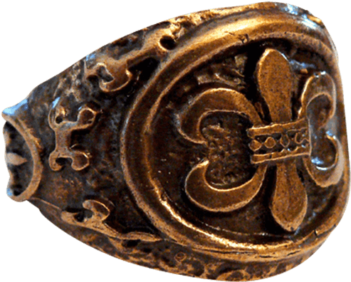 Kings Fleur De Lis Ring - "kings Fleur De Lis Ring - Antique Brass Finish" (555x555), Png Download