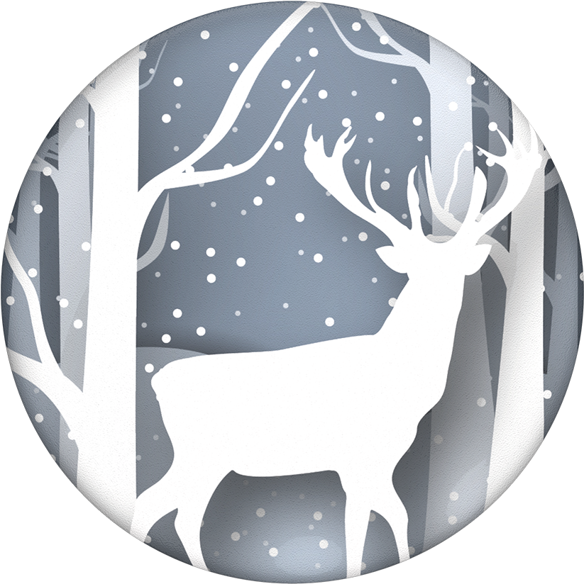 Paper Deer - Free Template Christmas Card Papercut (1000x1000), Png Download