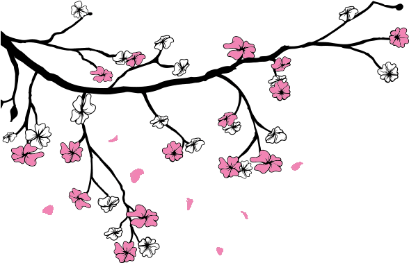 Drawing Bird Twig Flowers Png (650x650), Png Download