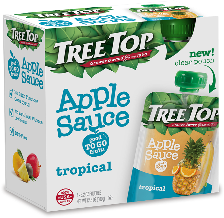 Tree Top Apple Sauce - 12 Pack, 3.2 Oz Pouches (750x750), Png Download