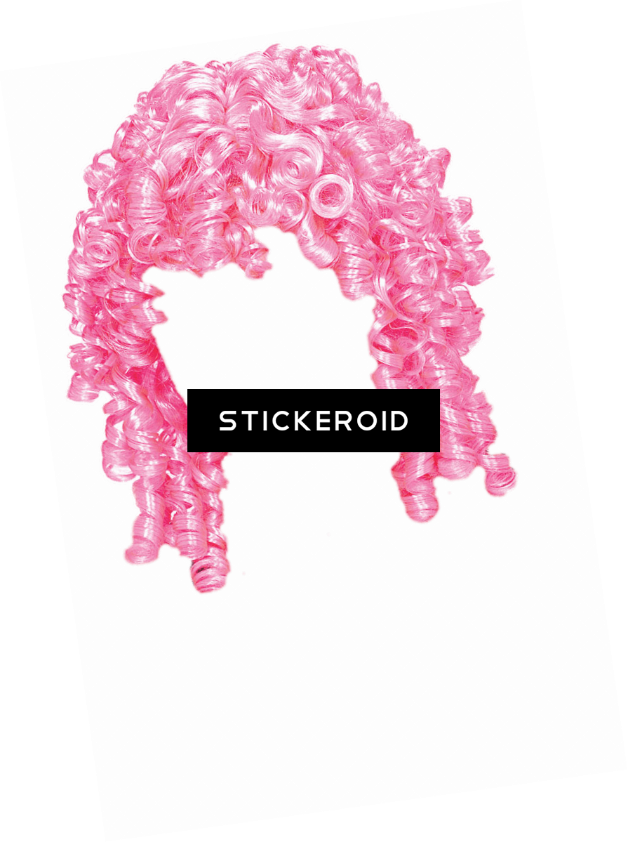 Wig Pink Curly - Rubie's Costume Curly Top Wig, Pink, One Size (895x1199), Png Download