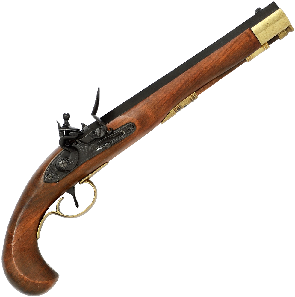 Kentucky Flintlock Pistol, Usa, 19th Century Xx - 16th Century Flintlock Pistol (1000x1000), Png Download