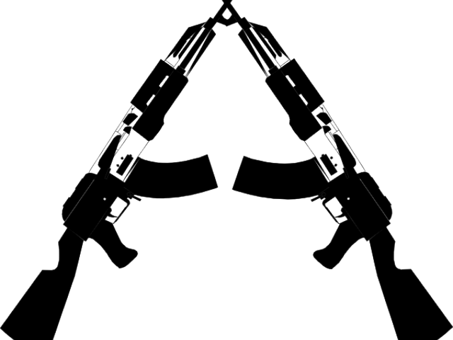 Machine Gun Clipart Cross Guns - Guns Black And White (640x480), Png Download