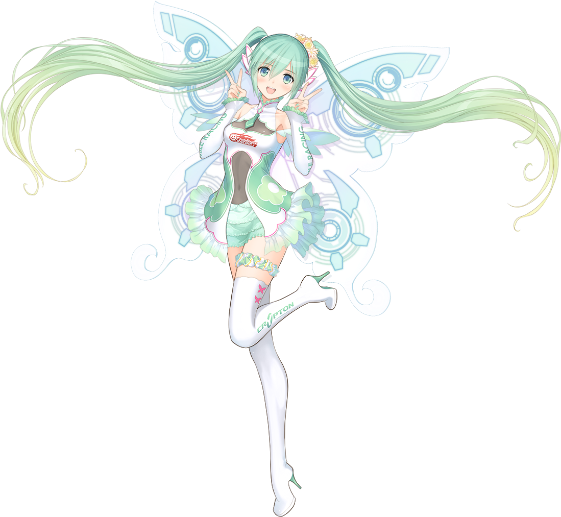 2017 Racing Hatsune Miku From Vocaloid - Hatsune Miku Racing 2017 (1109x1041), Png Download
