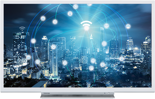 24" Toshiba Hd Ready Wlan Tv Front - Lcd Tv (640x640), Png Download