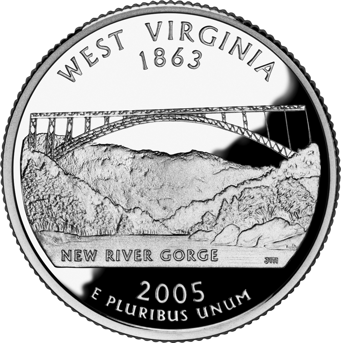 2005 Wv Proof - West Virginia Quarter (1101x1105), Png Download