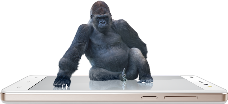 Lava A71 Comes With Corning® Gorilla® Glass Protection - Sticker Trompe L Oeil Gorille Réf:hublot 1409 Dimensions (1024x528), Png Download