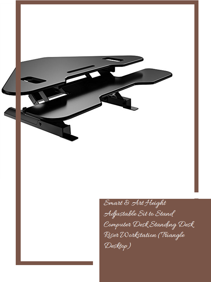 Smart & Art Height Adjustable Sit To Stand Computer - Standing Desk (735x1100), Png Download