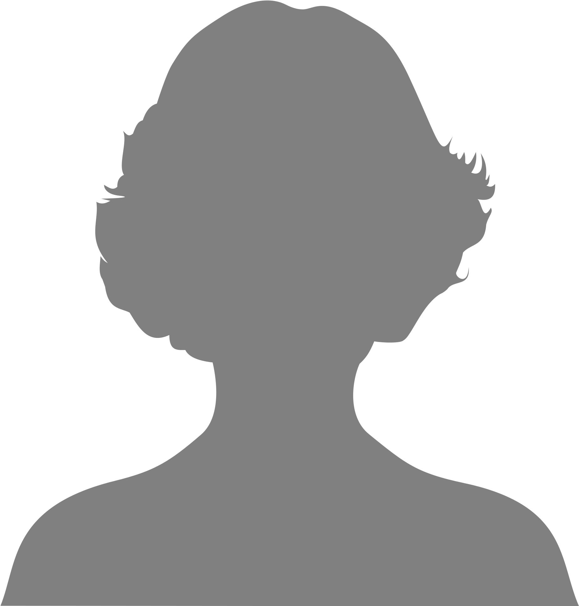 Barbara Afzali-johnson - Person Silhouette Grey (2000x2000), Png Download