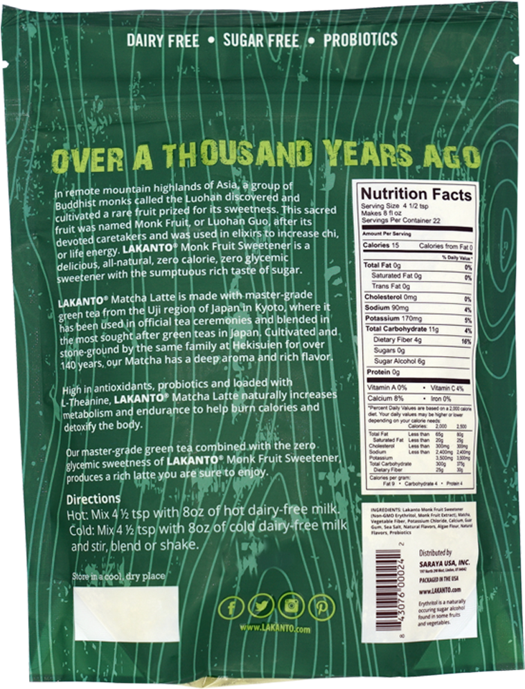 Images / 1 / 2 / 3 - Lakanto Matcha Latte Drink, 10 Ounce (1000x1000), Png Download