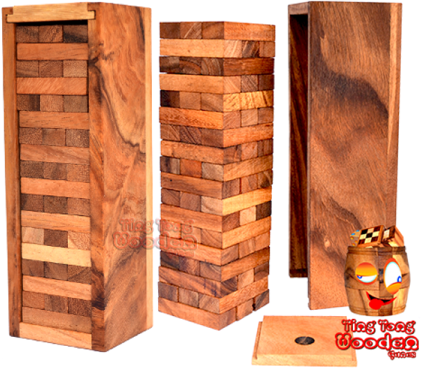 Jenga Game Large The Wobble Tower Big In Large Wooden - Jenga (650x548), Png Download