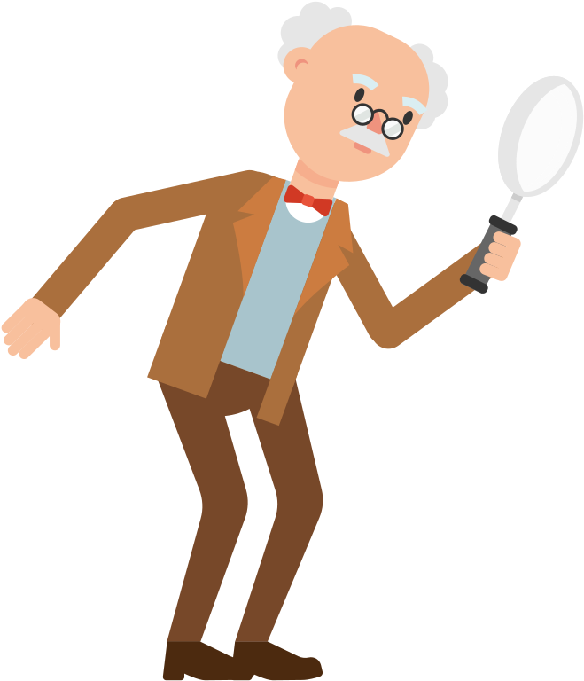 Open - Magnifying Glass With Professor (2000x1125), Png Download