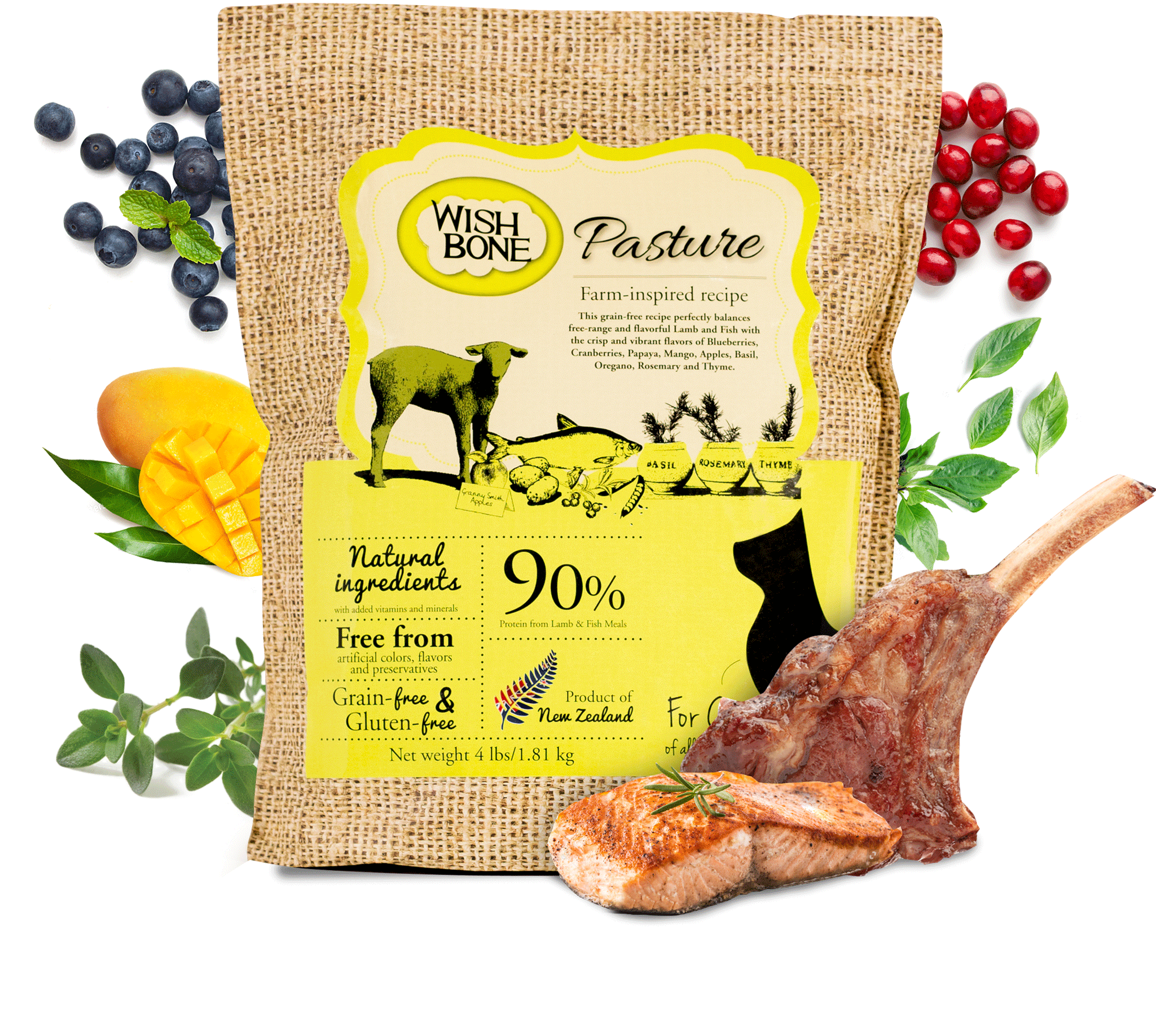 "my Cats Are Obsessed With This Food - Wishbone Pasture Grain-free Dry Cat Food, 4-lb Bag (2048x2048), Png Download