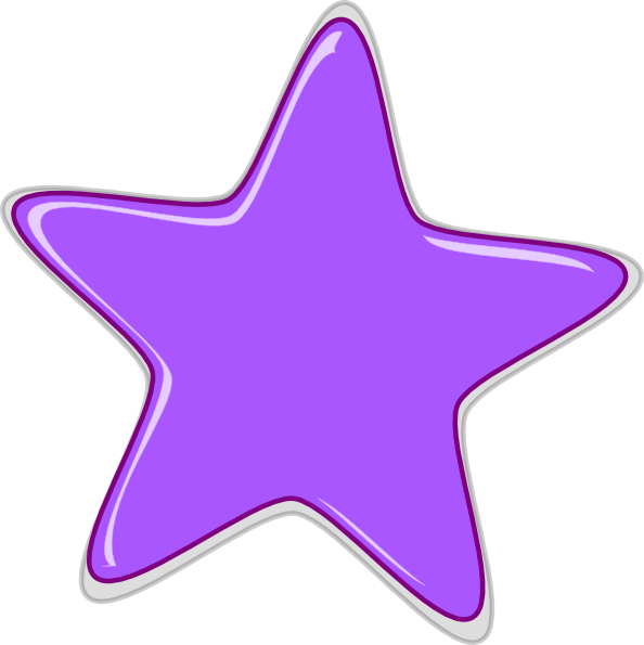 Purple Stars Clipart - Purple Star Clipart (594x595), Png Download