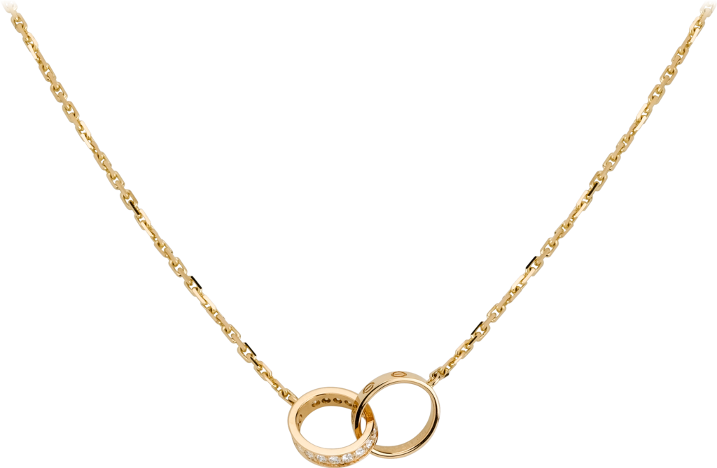 Love Necklace, Diamondsyellow Gold, Diamonds - Cartier Love Necklace Yellow Gold (1024x669), Png Download