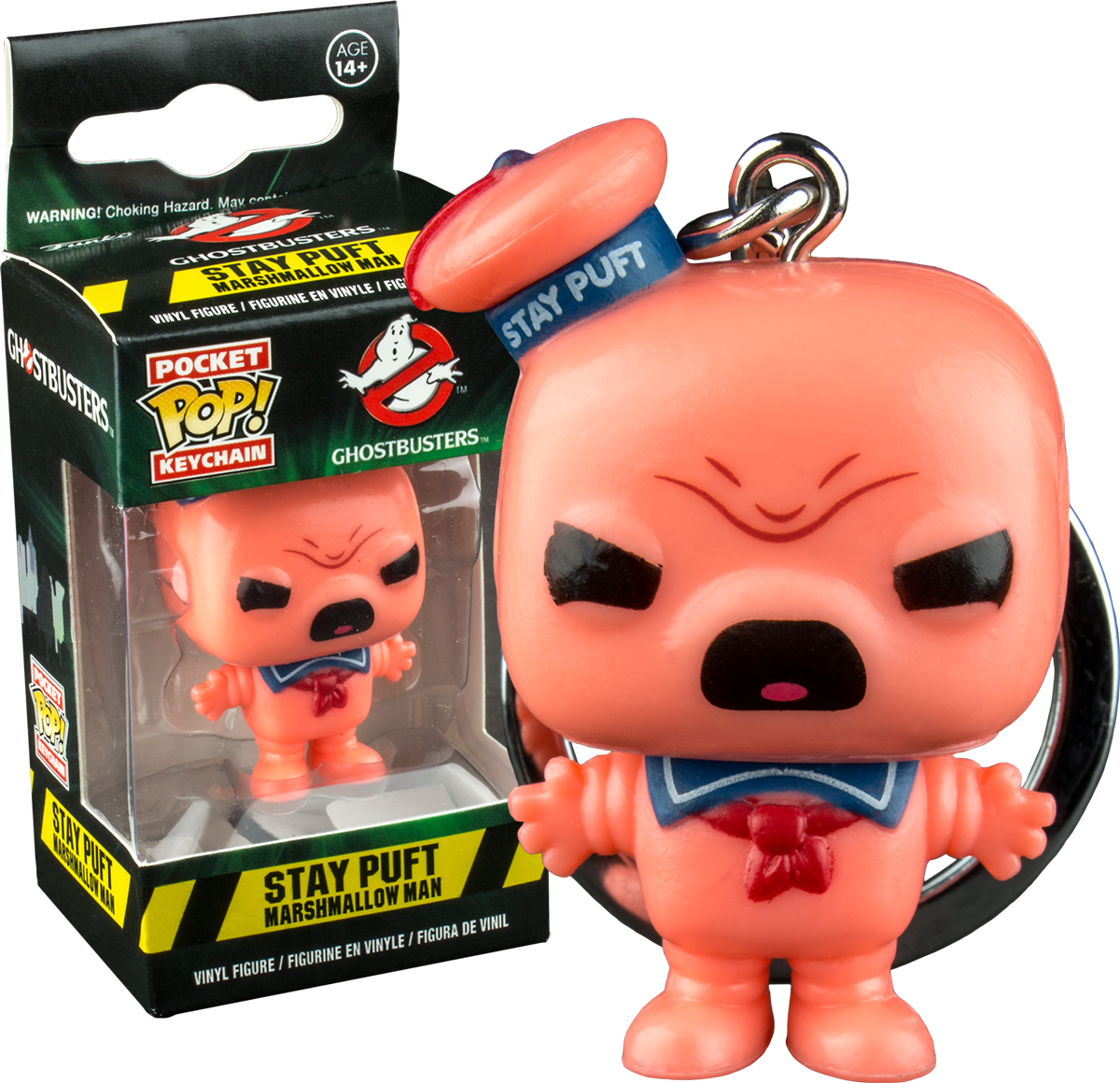 Angry Stay Puft Marshmallow Man Pocket Pop Keychain - Stay Puft Funko Pop Keychain (1200x1160), Png Download