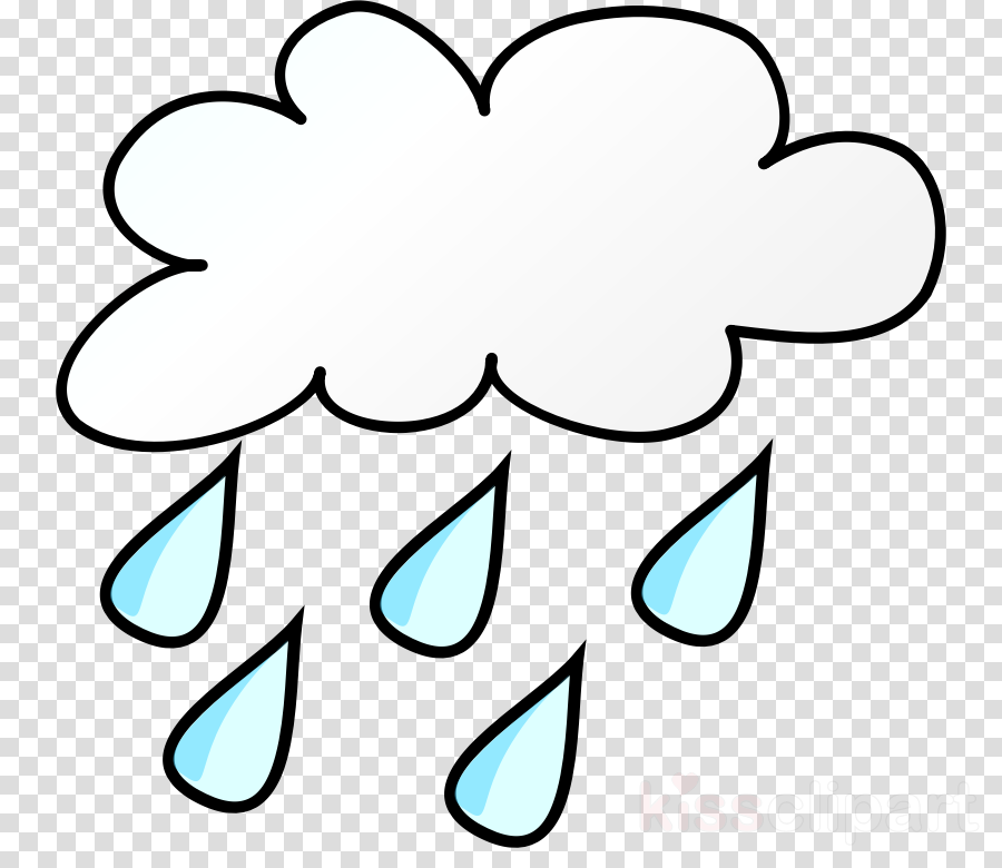 Download Rainy Cartoon Black And White Clipart Rain - Rain Cloud Clipart (900x780), Png Download