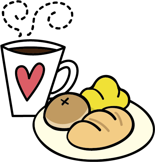 Coffee Clip Bread - Breakfast Cartoon (625x625), Png Download