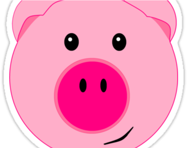 Cute Pig Face Cartoon (640x480), Png Download