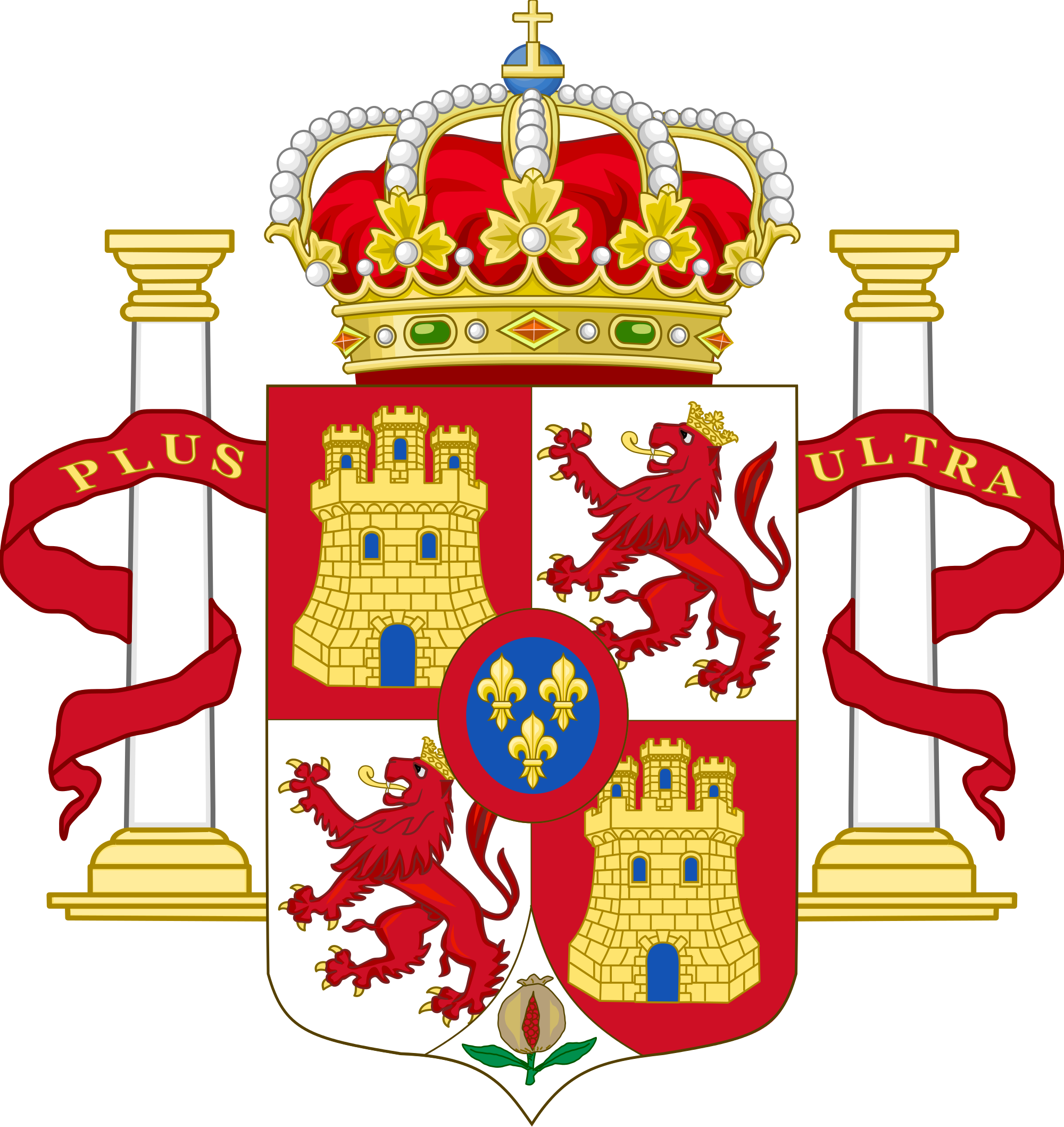 The Lesser Arms Of The Monarch Of Spain - Royal Coat Of Arms Of Spain (2000x2117), Png Download