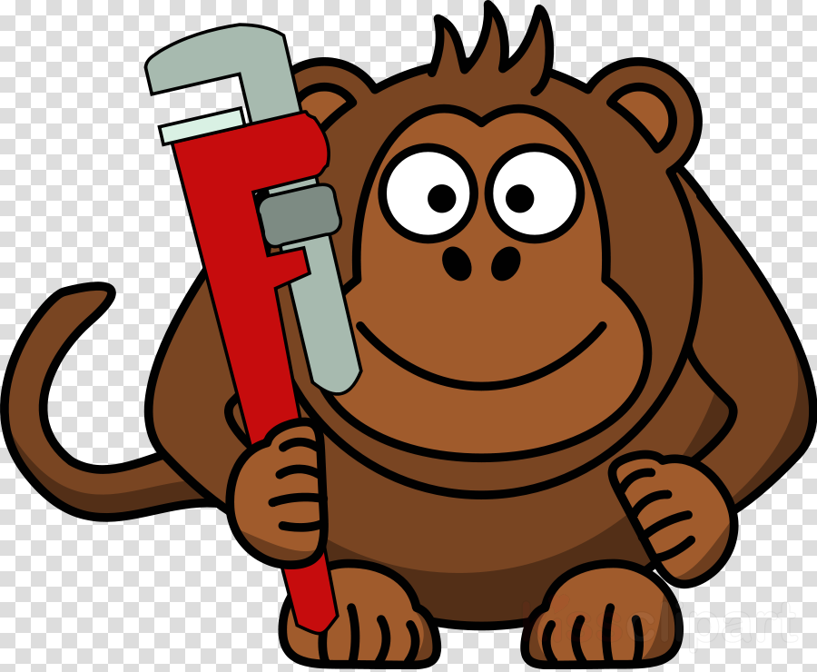 Monkey Wrench Cartoon Clipart Spanners Clip Art - Monkey With A Spanner (900x740), Png Download