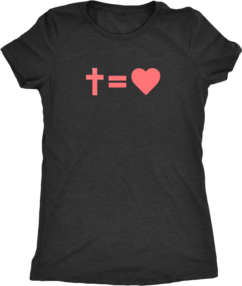 Pink Cross Equals Love - Shirt (1000x1000), Png Download