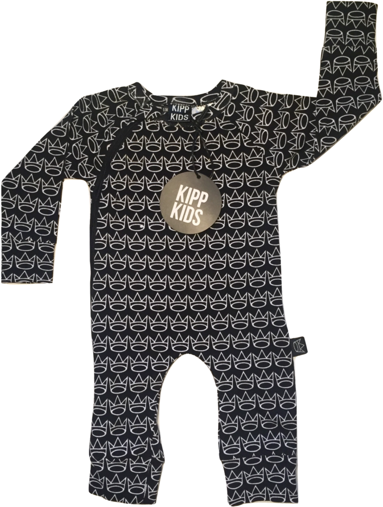 Kipp Kids Black Crown Zip Romper Available At Www - Sweater (819x1024), Png Download